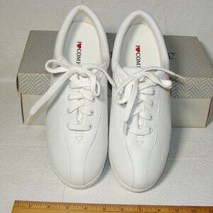 Vtg Sears I Love Comfort Women's Shoes SNEAKERS, 9W, Rally,White Leather,NOS MIB